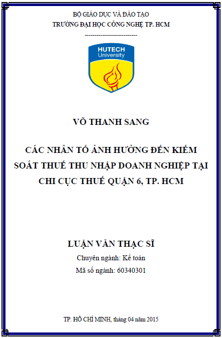 cac nhan to anh huong den kiem soat thue thu nhap doanh nghiep tai chi cuc thue quan 6 thanh pho ho chi minh