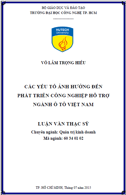 cac yeu to anh huong den phat trien cong nghiep ho tro nganh o to viet nam