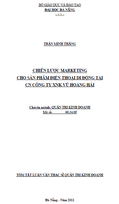 chien luoc marketing cho san pham dien thoai di dong tai chi nhanh cong ty xuat nhap khau vu hoang hai