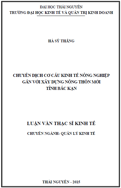 chuyen dich co cau kinh te nong nghiep gan voi xay dung nong thon moi tinh bac kan