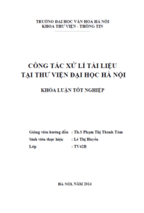 cong tac xu li tai lieu tai thu vien dai hoc ha noi