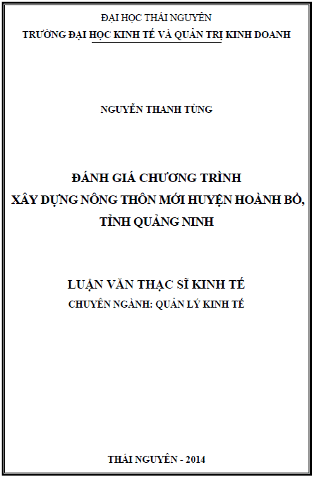 danh gia chuong trinh xay dung nong thon moi huyen hoanh bo tinh quang ninh