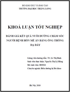 danh gia ket qua nuoi duong cham soc nguoi benh hon me an bang ong thong da day