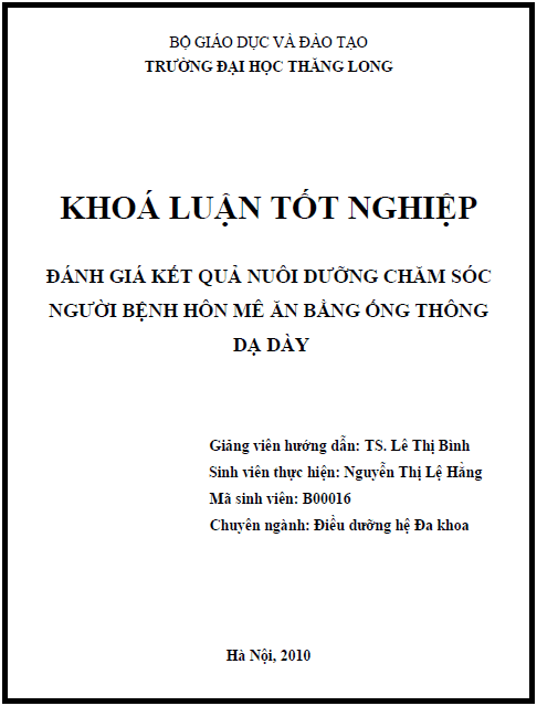 danh gia ket qua nuoi duong cham soc nguoi benh hon me an bang ong thong da day