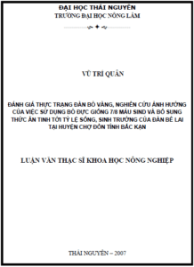 danh gia thuc trang dan bo vang nghien cuu anh huong cua viec su dung bo duc giong 7 8 mau sind va bo sung thuc an tinh toi ty le song sinh truong cua dan be lai tai huyen cho don tinh bac kan