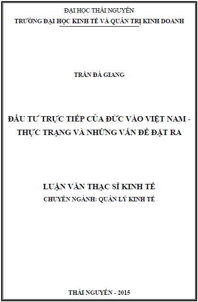dau tu truc tiep cua duc vao viet nam thuc trang va nhung van de dat ra