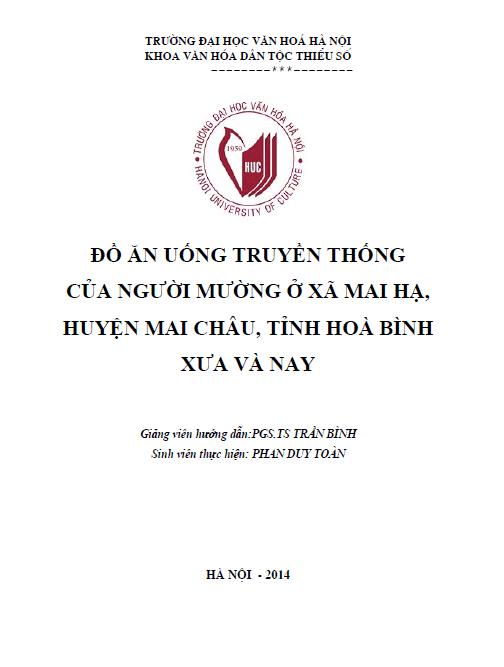 do an uong truyen thong cua nguoi i muong o xa mai ha huyen mai chau tinh hoa binh xua va nay
