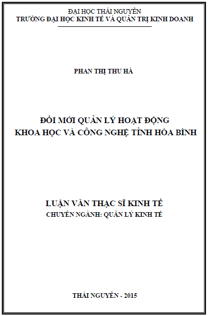 doi moi quan ly hoat dong khoa hoc va cong nghe tinh hoa binh