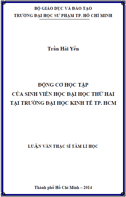 dong co hoc tap cua sinh vien hoc dai hoc thu hai tai truong dai hoc kinh te thanh pho ho chi minh