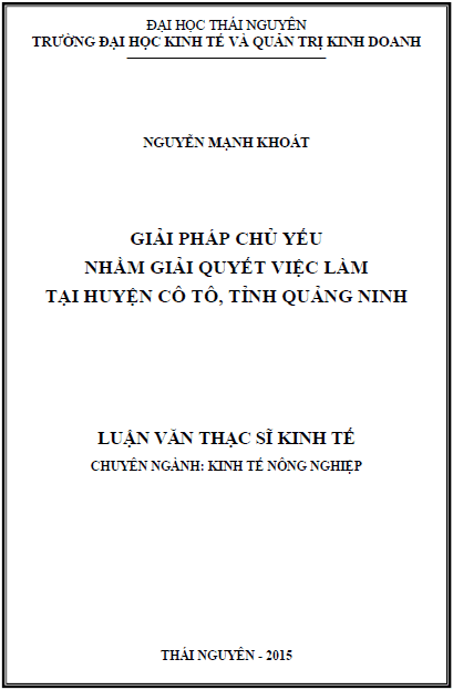 giai phap chu yeu nham giai quyet viec lam tai huyen co to tinh quang ninh