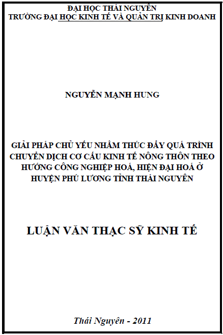giai phap chu yeu nham thuc day qua trinh chuyen dich co cau kinh te nong thon theo huong cong nghiep hoa hien dai hoa o huyen phu luong tinh thai nguuyen