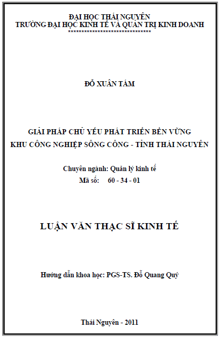 giai phap chu yeu phat trien ben vung khu cong nghiep song cong tinh thai nguyen