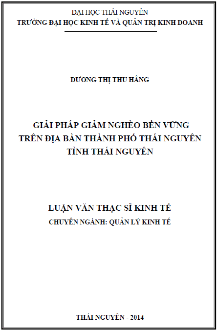 giai phap giam ngheo ben vung tren dia ban thanh pho thai nguyen tinh thai nguyen