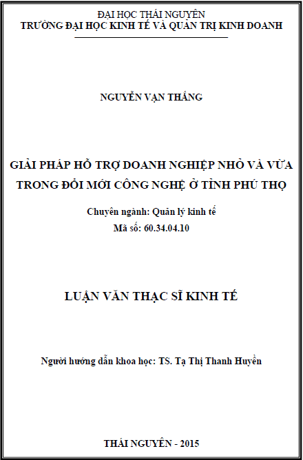 giai phap ho tro doanh nghiep nho va vua trong doi moi cong nghe o tinh phu tho