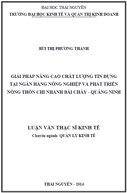 giai phap nang cao chat luong tin dung tai ngan hang nong nghiep va phat trien nong thon chi nhanh bai chay quang ninh
