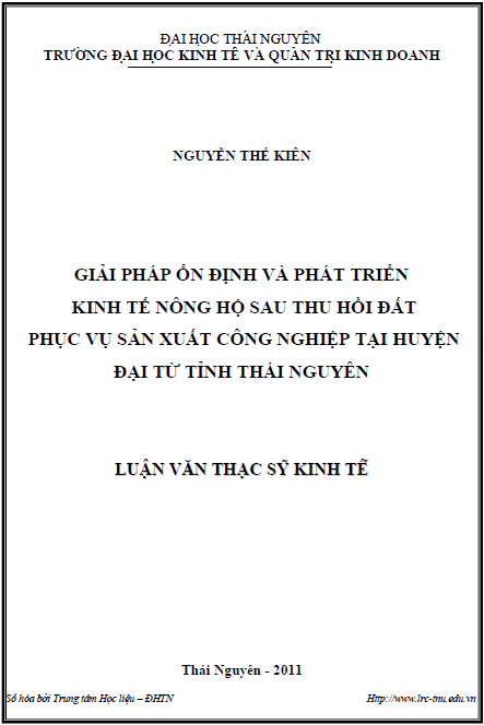 giai phap on dinh va phat trien kinh te nong ho sau thu hoi dat phuc vu san xuat cong nghiep tai huyen dai tu tinh thai nguyen
