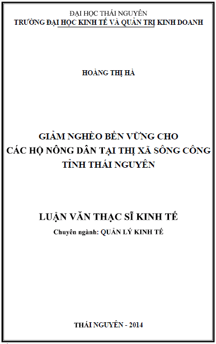 giam ngheo ben vung cho cac ho nong dan tai thi xa song cong tinh thai nguyen