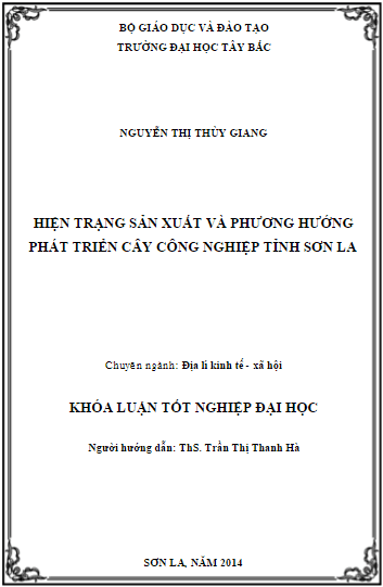 hien trang san xuat va phuong huong phat trien cay cong nghiep tinh son la
