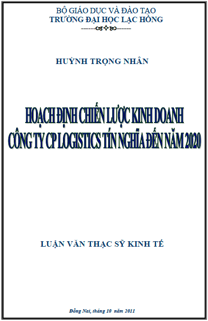 hoach dinh chien luoc kinh doanh cong ty co phan logistics tin nghia den nam 2020
