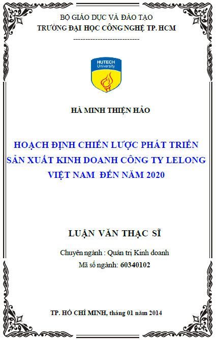 hoach dinh chien luoc phat trien san xuat kinh doanh cong ty lelong viet nam den nam 2020