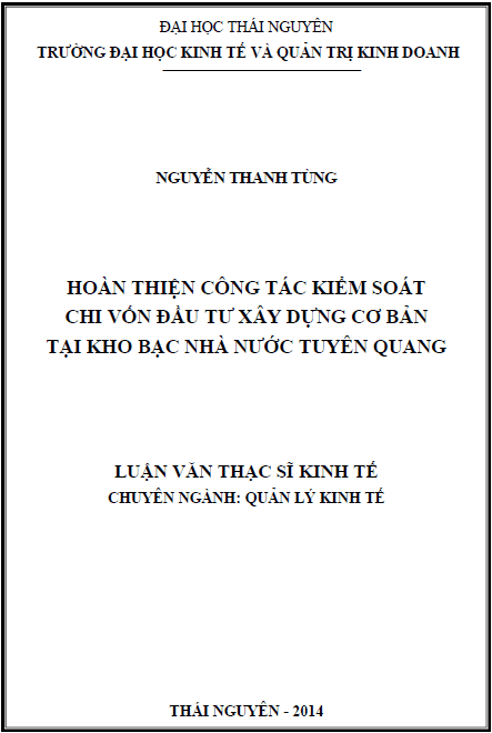 hoan thien cong tac kiem soat chi von dau tu xay dung co ban tai kho bac nha nuoc tuyen quang