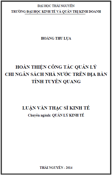 hoan thien cong tac quan ly chi ngan sach nha nuoc tren dia ban tinh tuyen quang