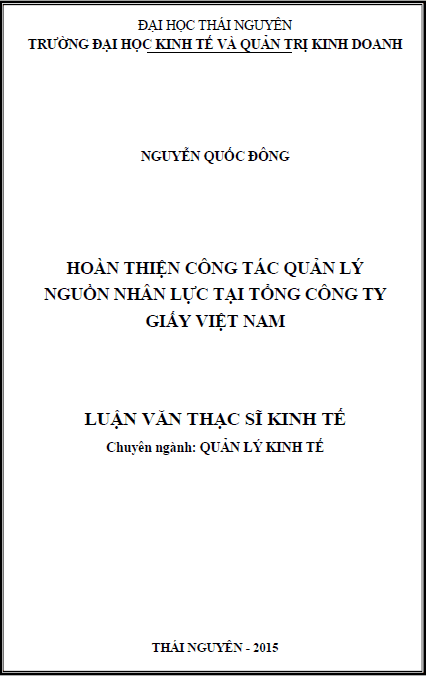 hoan thien cong tac quan ly nguon nhan luc tai tong cong ty giay viet nam