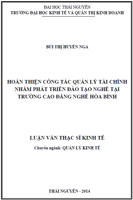 hoan thien cong tac quan ly tai chinh nham phat trien dao tao nghe tai truong cao dang nghe hoa binh
