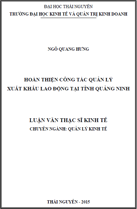 hoan thien cong tac quan ly xuat khau lao dong tai tinh quang ninh