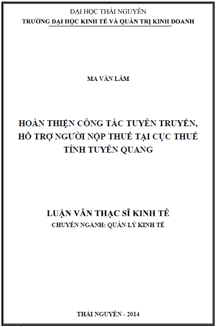 hoan thien cong tac tuyen truyen ho tro nguoi nop thue tai cuc thue tinh tuyen quang