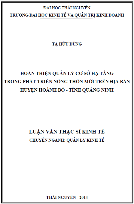 hoan thien quan ly co so ha tang trong phat trien nong thon moi tren dia ban huyen hoanh bo tinh quang ninh
