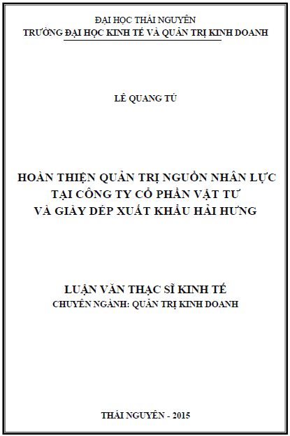 hoan thien quan tri nguon nhan luc tai cong ty co phan vat tu va giay dep xuat khau hai hung