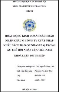 hoat dong kinh doanh sach bao nhap khau o cong ty xuat nhap khau sach bao xunhaxaba trong xu the hoi nhap cua viet nam