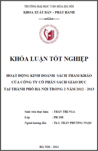 hoat dong kinh doanh sach tham khao cua cong ty co phan sach giao duc tai thanh pho ha noi trong 2 nam 2012 2013