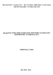 hoat dong kinh doanh xuat ban pham cua nha xuat ban kim dong tu nam 2012 2013