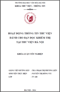 hoat dong thong tin thu vien danh cho ban doc khiem thi tai thu vien ha noi