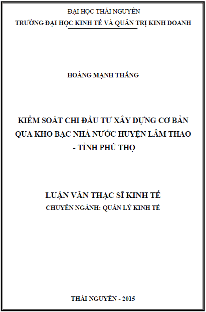 kiem soat chi dau tu xay dung co ban qua kho bac nha nuoc huyen lam thao tinh phu tho