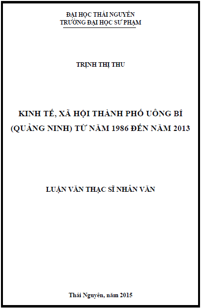 kinh te xa hoi thanh pho uong bi quang ninh tu nam 1986 den nam 2013