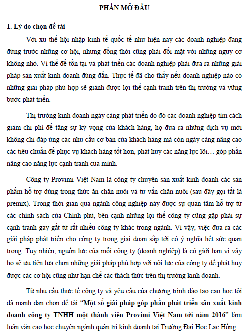 mot so giai phap gop phan phat trien san xuat kinh doanh cong ty tnhh mot thanh vien provimi viet nam toi nam 2016