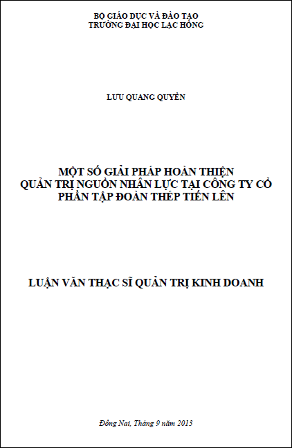 mot so giai phap hoan thien quan tri nguon nhan luc tai cong ty co phan tap doan thep tien len