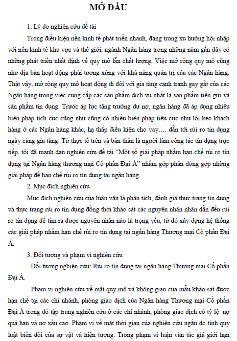 mot so giai phap nham han che rui ro tin dung tai ngan hang thuong mai co phan dai a 1