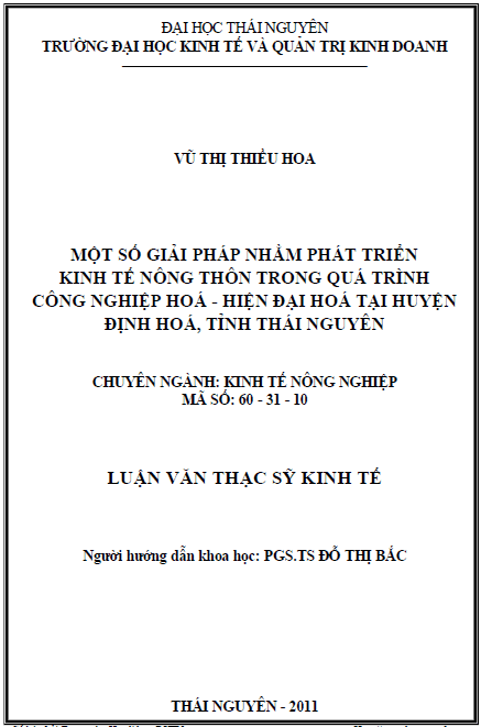 mot so giai phap nham phat trien kinh te nong thon trong qua trinh cong nghiep hoa hien dai hoa tai huyen dinh hoa tinh thai nguyen