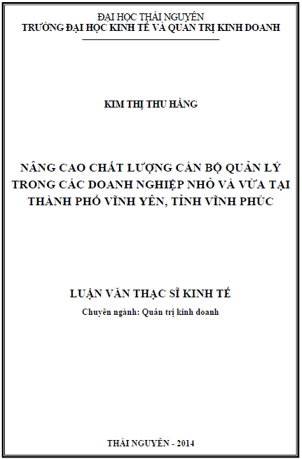 nang cao chat luong can bo quan ly trong cac doanh nghiep nho va vua tai thanh pho vinh yen tinh vinh phuc