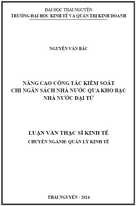 nang cao cong tac kiem soat chi ngan sach nha nuoc qua kho bac nha nuoc dai tu