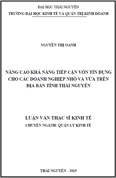 nang cao kha nang tiep can von tin dung cho cac doanh nghiep nho va vua tren dia ban tinh thai nguyen