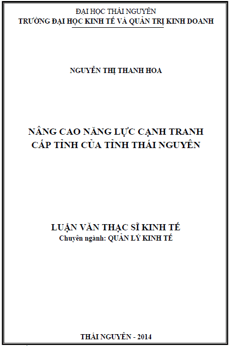 nang cao nang luc canh tranh cap tinh cua tinh thai nguyen
