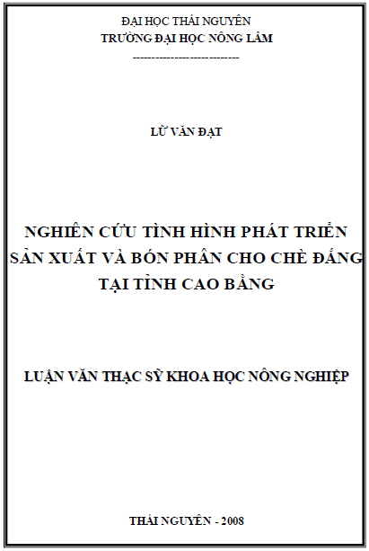 nghien cuu tinh hinh phat trien san xuat va bon phan cho che dang tai tinh cao bang
