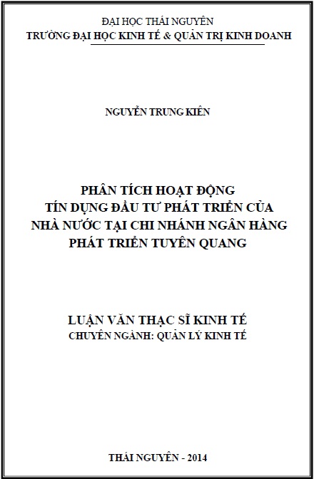 phan tich hoat dong tin dung dau tu phat trien cua nha nuoc tai chi nhanh ngan hang phat trien tuyen quang