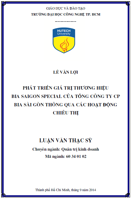 phat trien gia tri thuong hieu saigon special cua tong cong ty co phan bia sai gon thong qua cac hoat dong chieu thi