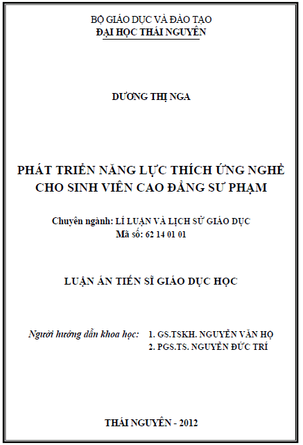 phat trien nang luc thich ung nghe cho sinh vien cao dang su pham